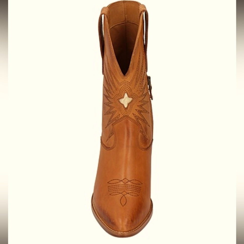 JD Julie Dee | Western Ankle  Boots | Brown leather gold metallic  | women 39 - Picture 2 of 15